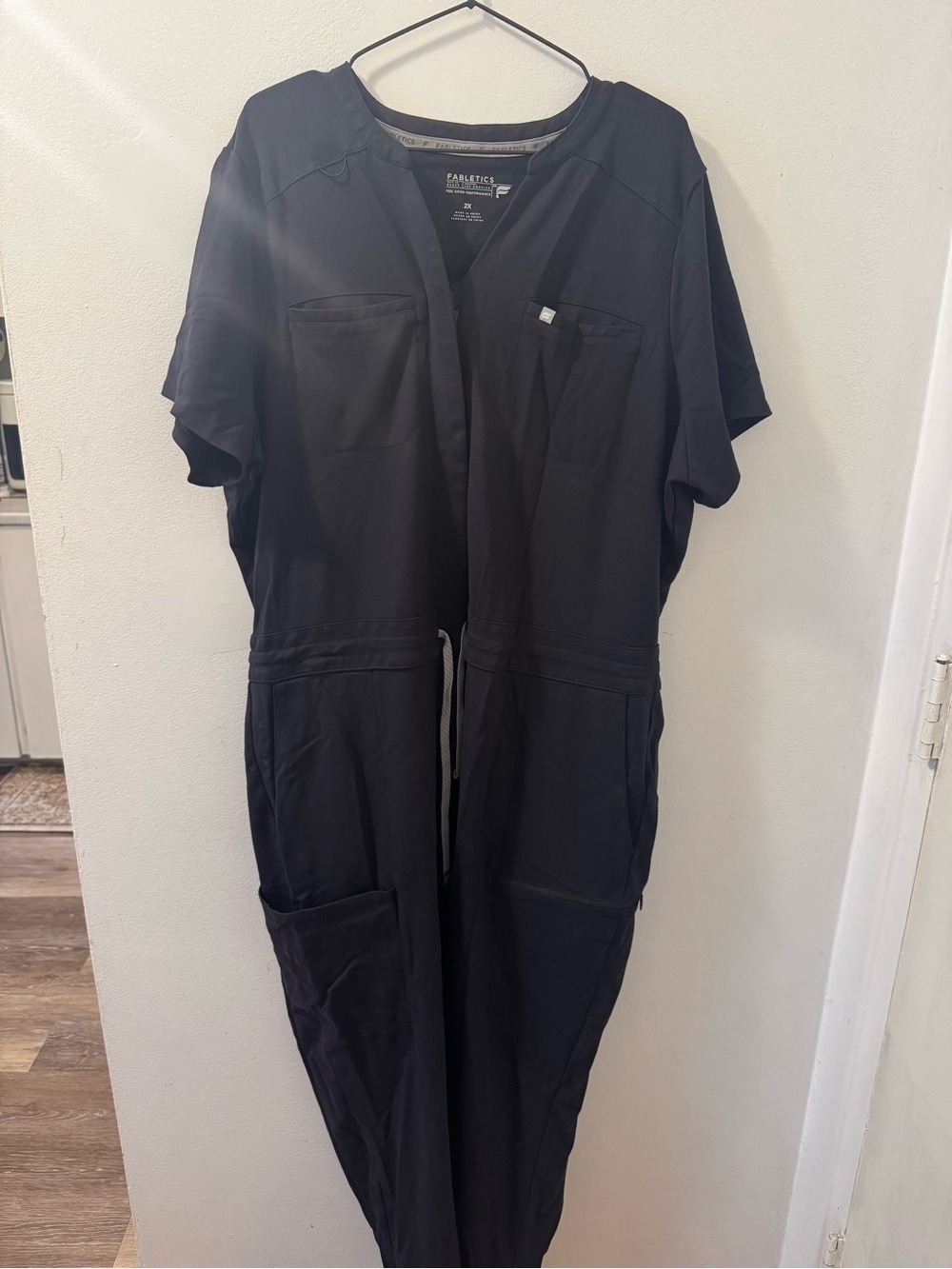 Fabletics Black Short-Sleeve Utility Jumpsuit - NWOT